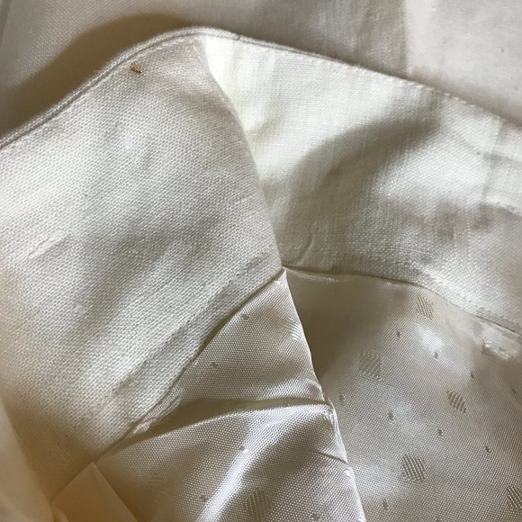 Vintage 100% Linen Pleated Cuffed Trousers 4 Pockets Belt Loops Lined Size 14 - Picture 8 of 16